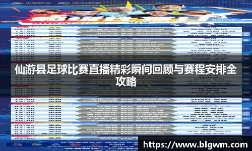 仙游县足球比赛直播精彩瞬间回顾与赛程安排全攻略