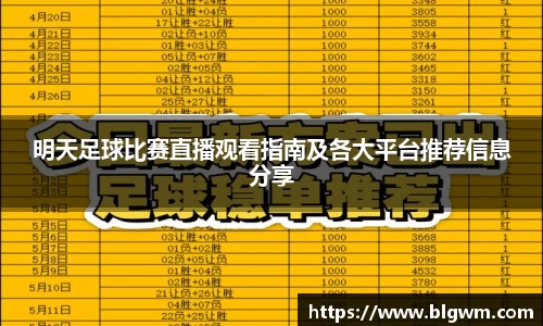 明天足球比赛直播观看指南及各大平台推荐信息分享