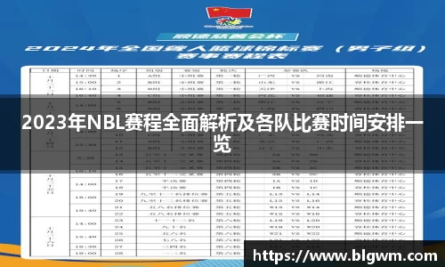 2023年NBL赛程全面解析及各队比赛时间安排一览